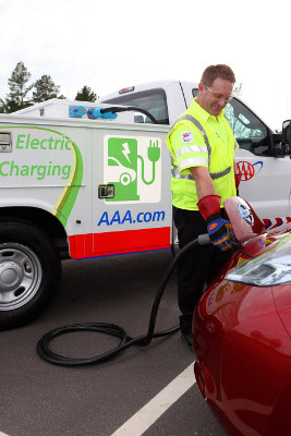 AAA charging an electric vehicle